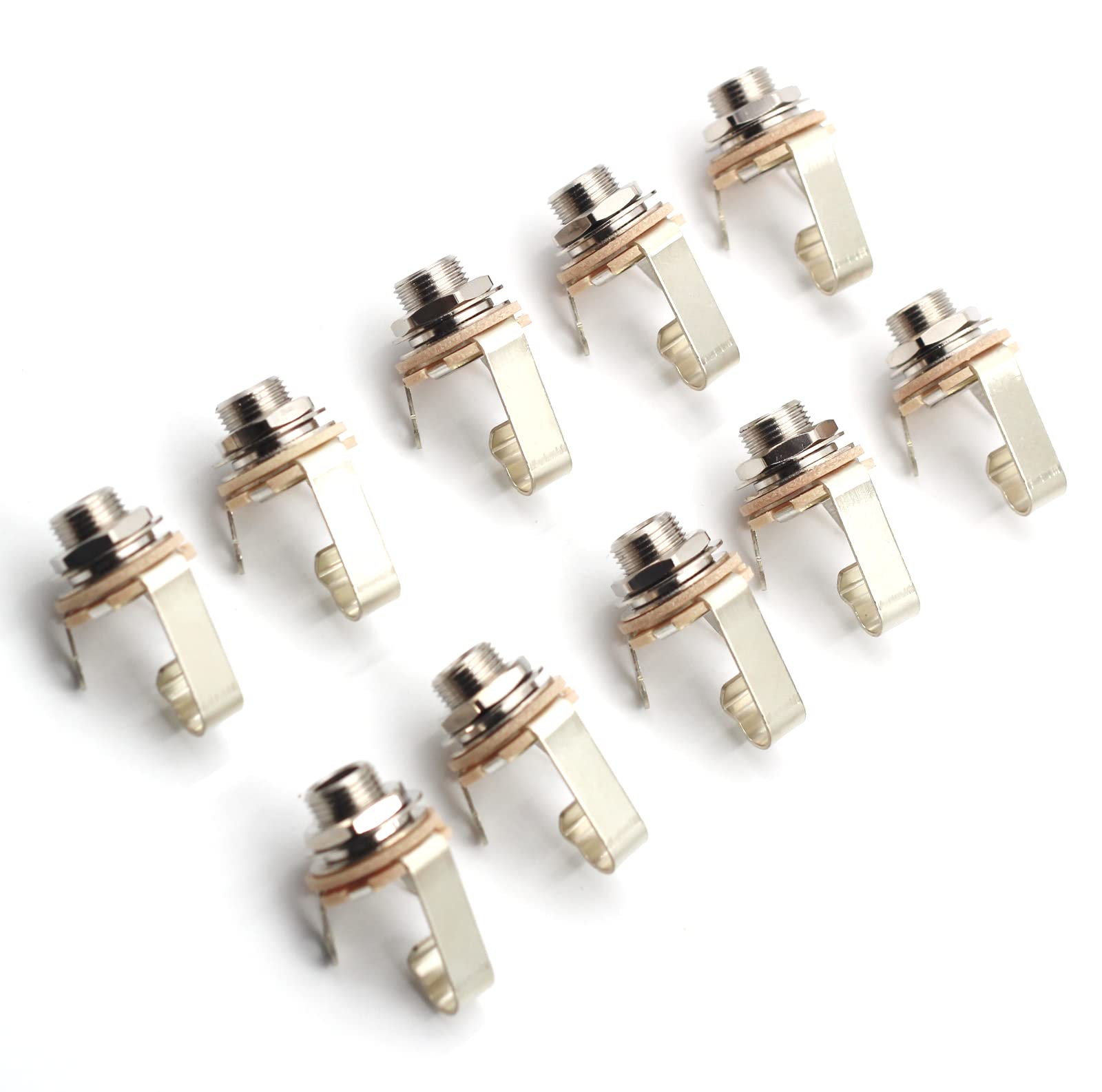 Electric Guitar Output Jack, Switchcraft #11 1/4 Guitar Jack, Audio Jack for Quarter Inch Cable, Nickel Plate Contact, Mono Outp